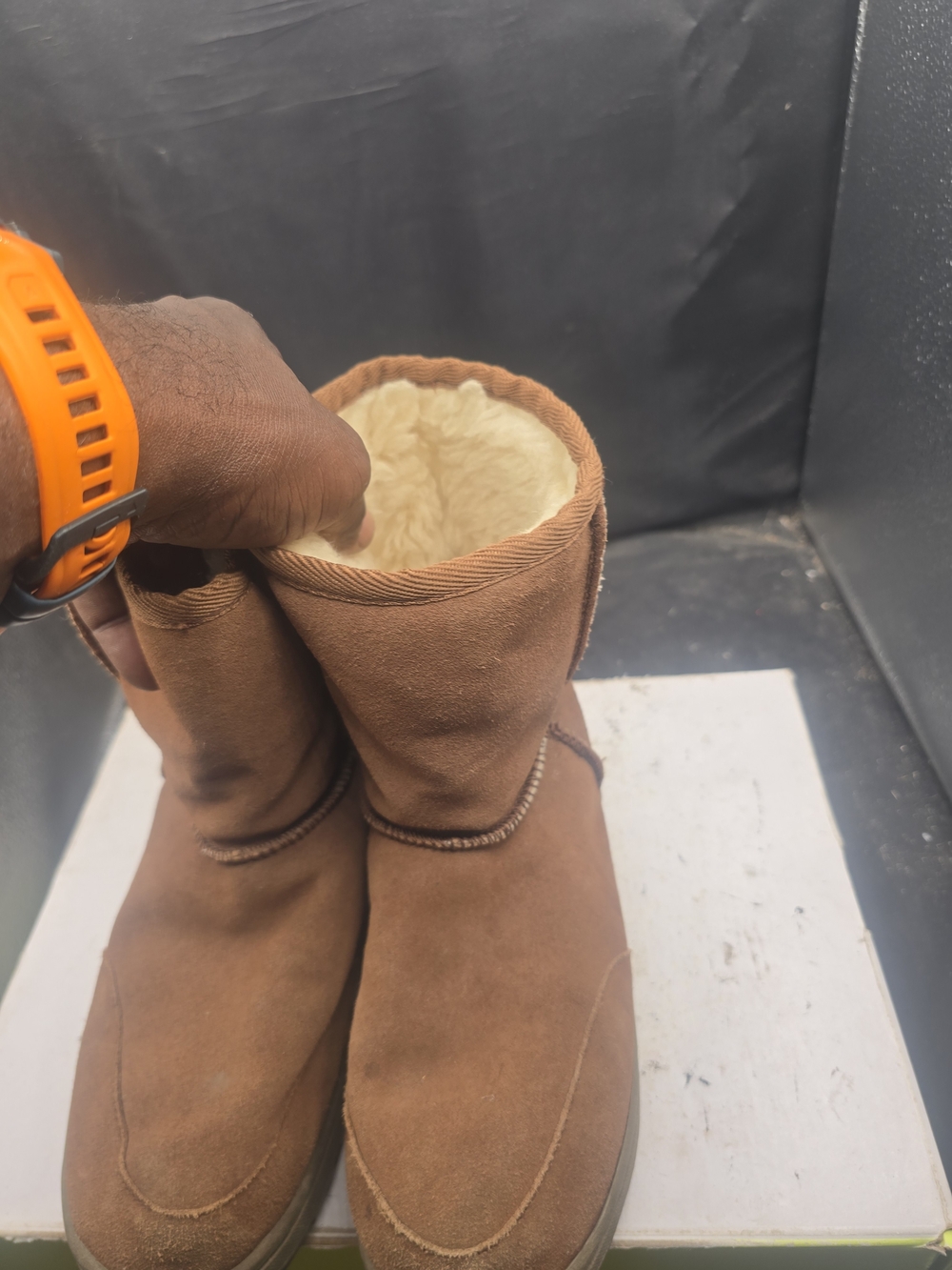Emu Chestnut Brown Suede Shearling-Lined Winter Boots